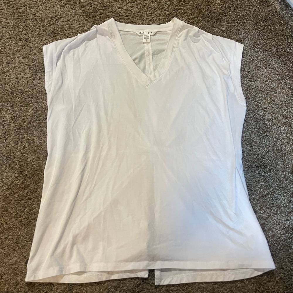 Athleta White Sleeveless Outbound Twist Back Top - Picture 2 of 7